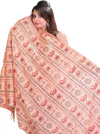 Exotic India Women's Polycotton Prayer Shawl with Printed Om and Gayatri Mantra Stole, Scarves For Pooja, Festive