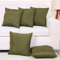 Yellow Weaves Jute Texture Cushion Covers, 24 X 24 Inches, Olive Green, Set of 5