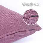 Yellow Weaves Jute Texture Cushion Covers, 12 X 12 Inches, Dusty Purple, 1 Piece