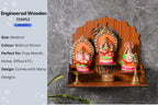 GOJEEVA KRAFT Engineered Wood Hand Crafted Carved Pattern Home Temple for Idols Temple for Home and Office I Ganesh Ji Devghar | Set Top Box Stand I Wooden Mandir (Pack of 1) (Medium)