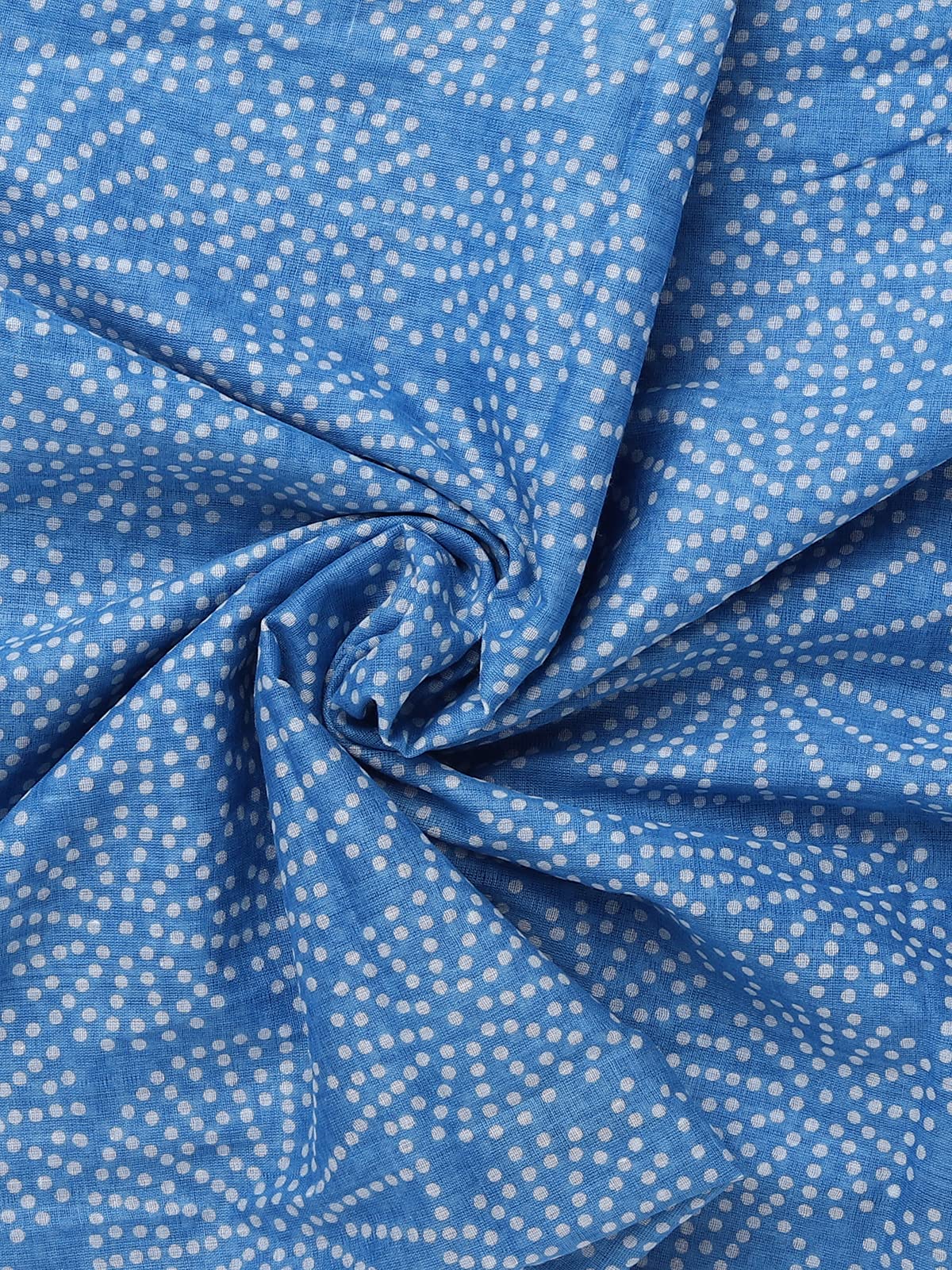AQVA Printed Cotton Scarf for Women Stylish (Reverse Satellite Indigo) | Head and Face Cover Scarf for Girls with 100% Cotton | Soft & Lightweight Scarves/Stoles for all Weather (72 x 43 in)