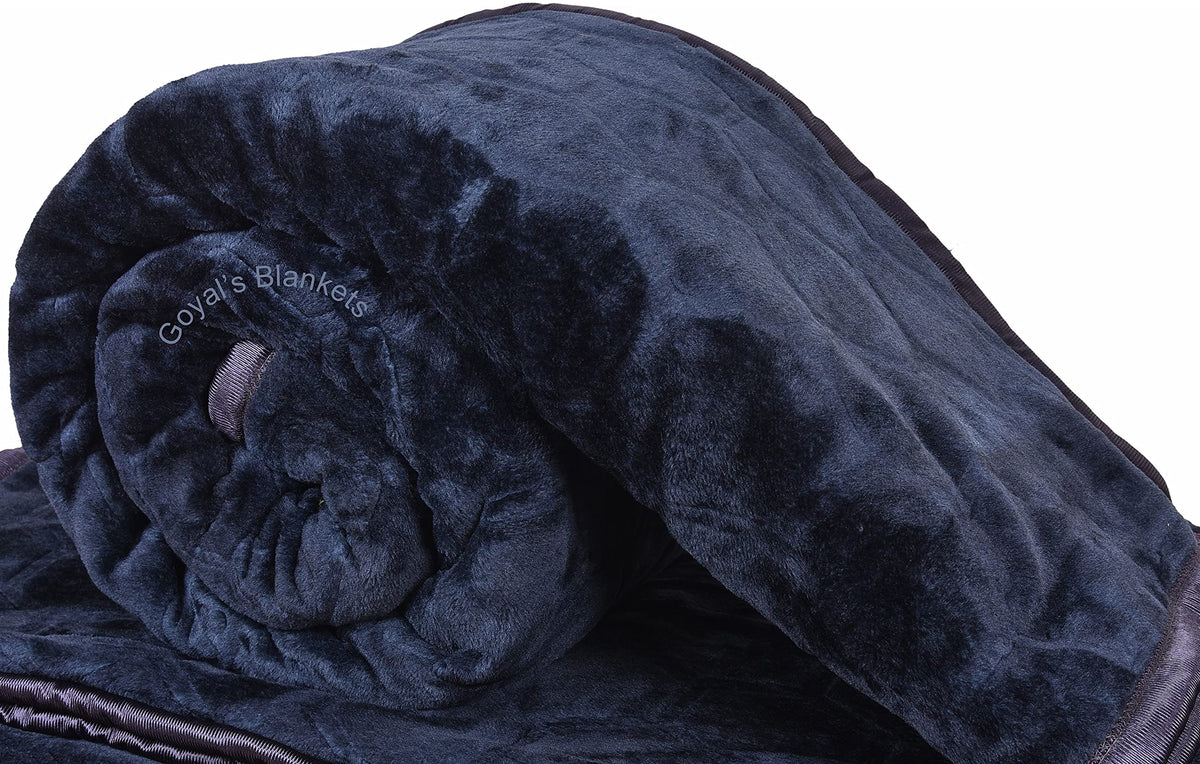 Goyal's Mink Single Bed Blanket 500TC Super Soft 63 X 85 Inches | Weight 1.4 KG - Grey Kafalo