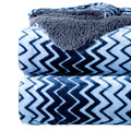 A Brand New - Umi Sherpa Zigzag Blanket for Winter Double Size 220GSM, Super Soft AC Blanket King Size Bed, Ideal for Mild Winters, 88x90 inches (Blue & Grey, Double) Kafalo
