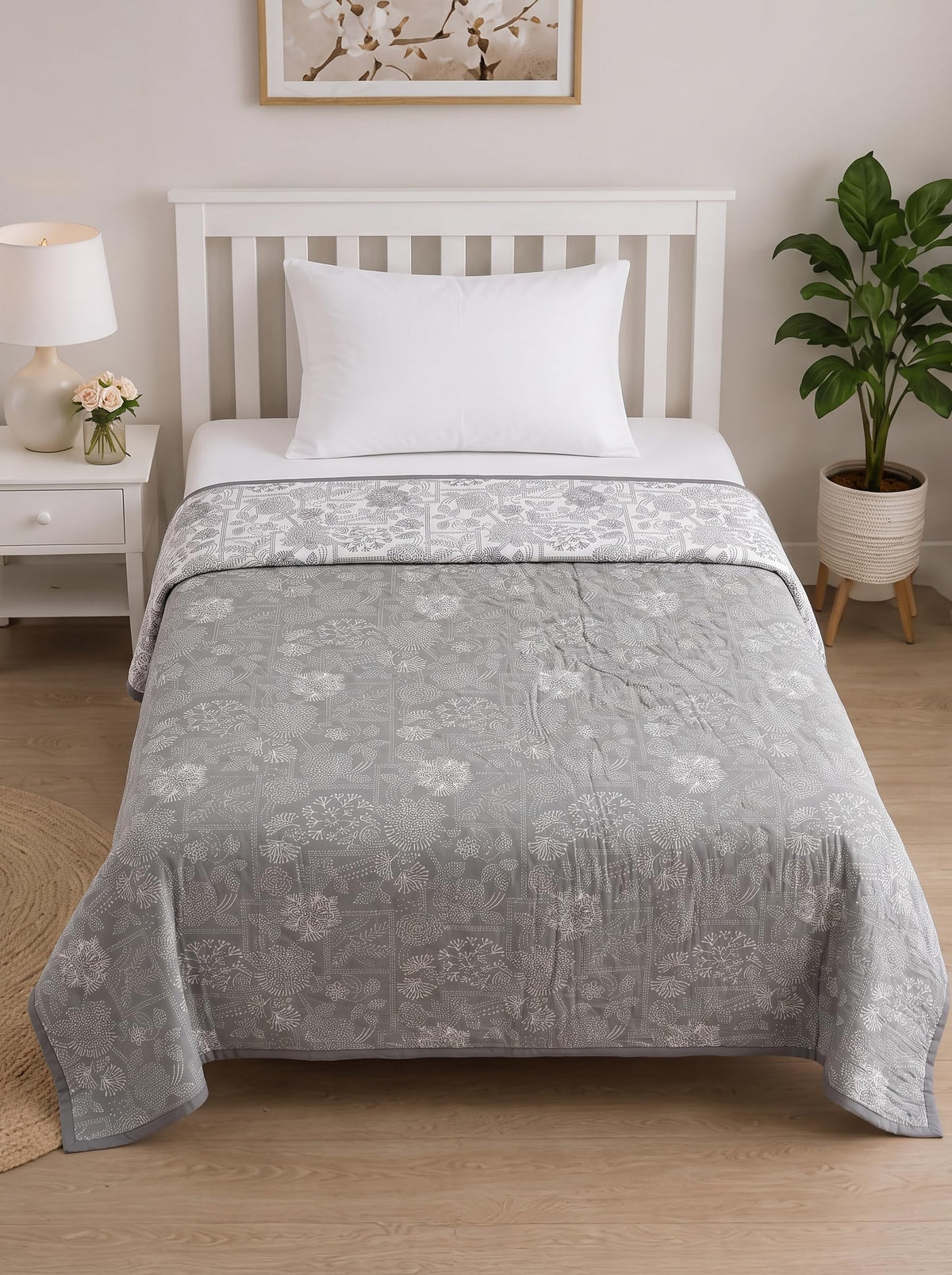 Mafatlal Sparsh Single Bed Cotton Dohar, 150 GSM Malmal Cotton, Reversible AC Blanket, Ultra-Soft & Breathable Cotton Blanket for All-Season Use, 60 x 90 Inch, Kafalo