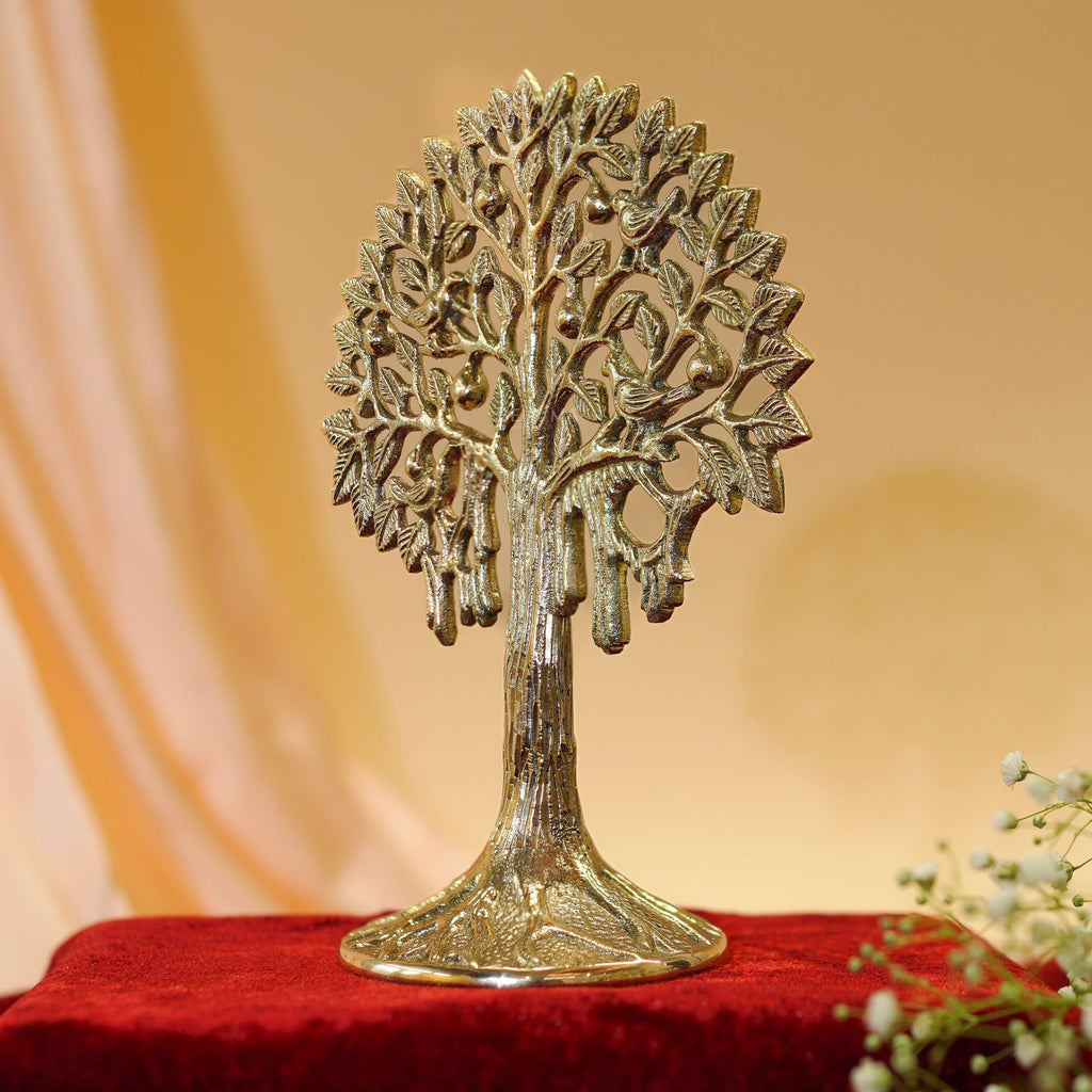BEHOMA 100% Pure Brass Kalpvriksh Tree with Birds Set - 7 inch