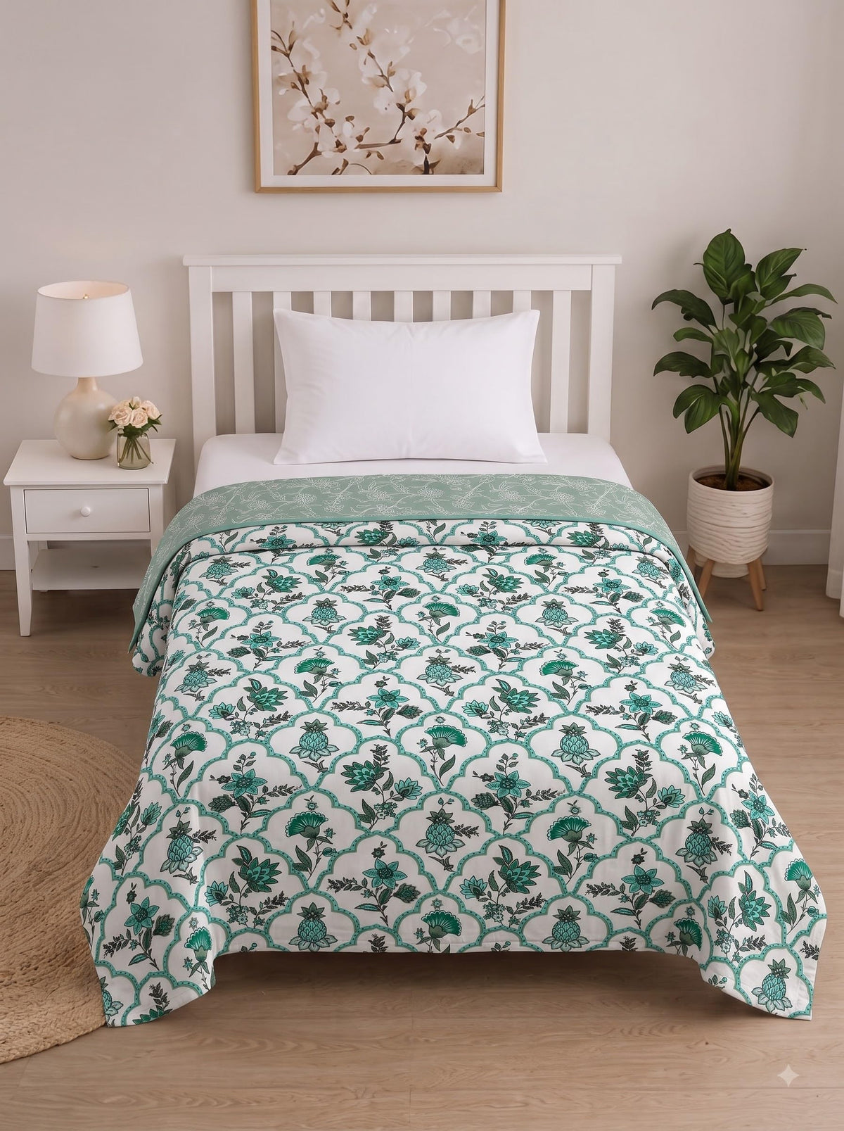 Mafatlal Sparsh Single Bed Cotton Dohar, 150 GSM Malmal Cotton, Reversible AC Blanket, Ultra-Soft & Breathable Cotton Blanket for All-Season Use, 60 x 90 Inch, Kafalo