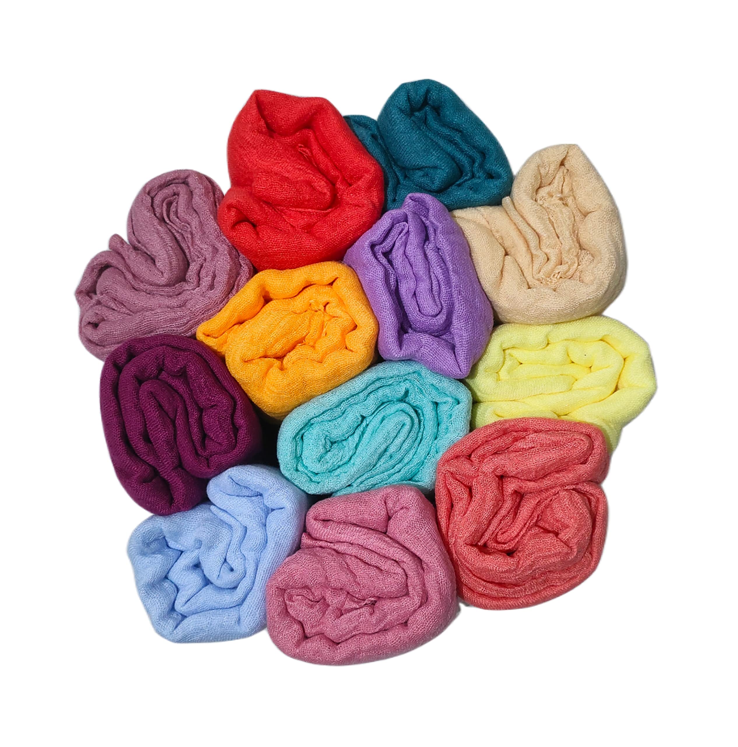 Iba & Isba Women's Plain Crinkled Scarves, Stoles, Hijab (76 x 36 inch) (Raisin)