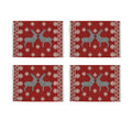 Galaxy Home Decor Dining Table 4 Table Mats ( Mat 13x18 inches ) Washable Cotton Linen Mat Jacquard Fabric, Multicolor (Deer Design, 4 Mats) Kafalo