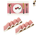 Lellow Woven Vinyl Stylish Washable Dining Table Placemats - (Berry Red, Pack of 8) Kafalo