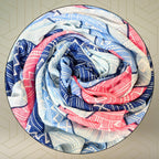FAHABO Digital Print Mal Mal Cotton Scarf for Women – Soft, Lightweight Hijab, Head & Neck Wrap | Stylish Fashion Scarf (Space Blue, Azure Blue, Punch Pink)