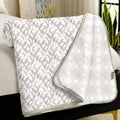 Story@Home AC Quilted Queen Size Bed Cotton 100%| 150GSM 144x220CM Quilt AC Blanket for Summer | AC Comforter Single Bed | Magenta & White, Dashed line & Leaf Reversible Design| All-Season Blanket Kafalo