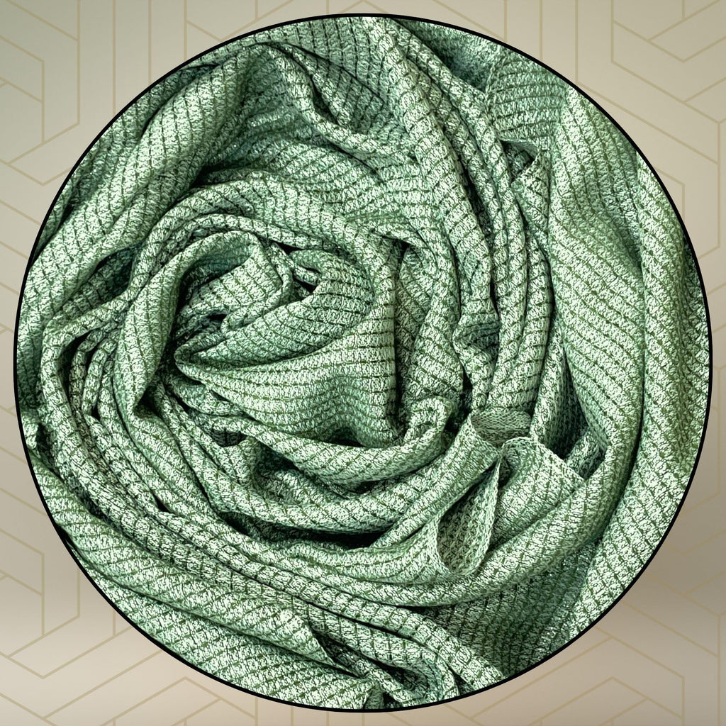 FAHABO Shimmer Woven Cotton Blend Scarf for Women – Lightweight Hijab & Stole Wrap | 73 x 29 Inches (Green)