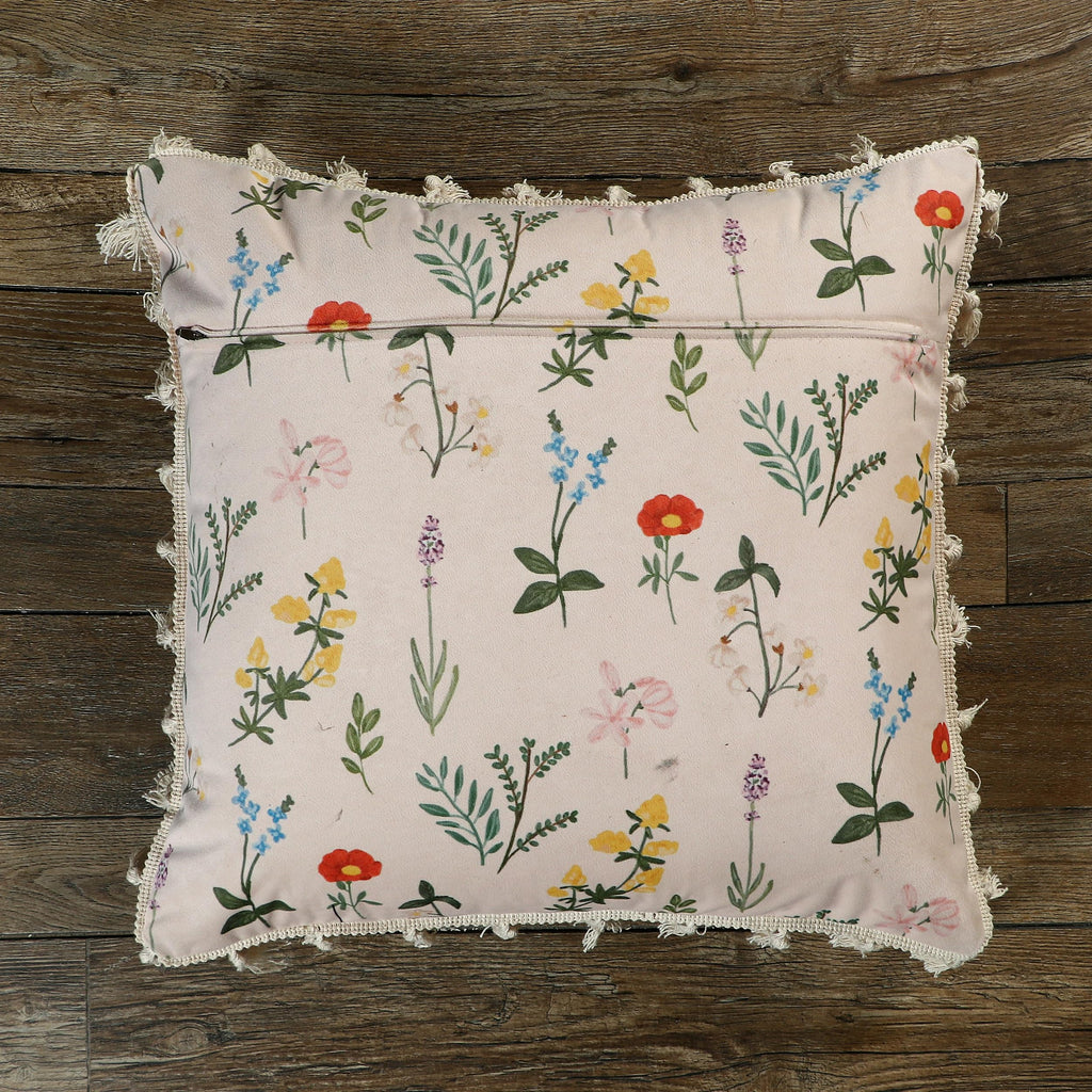 ishro home Premium Cushion Cover 16 inch x 16 inch | Set of 1 – Soft European Standard Fabric, Frill Design, Machine Washable | (1, Blooming Crane's-Bill, 16x16 Inch)