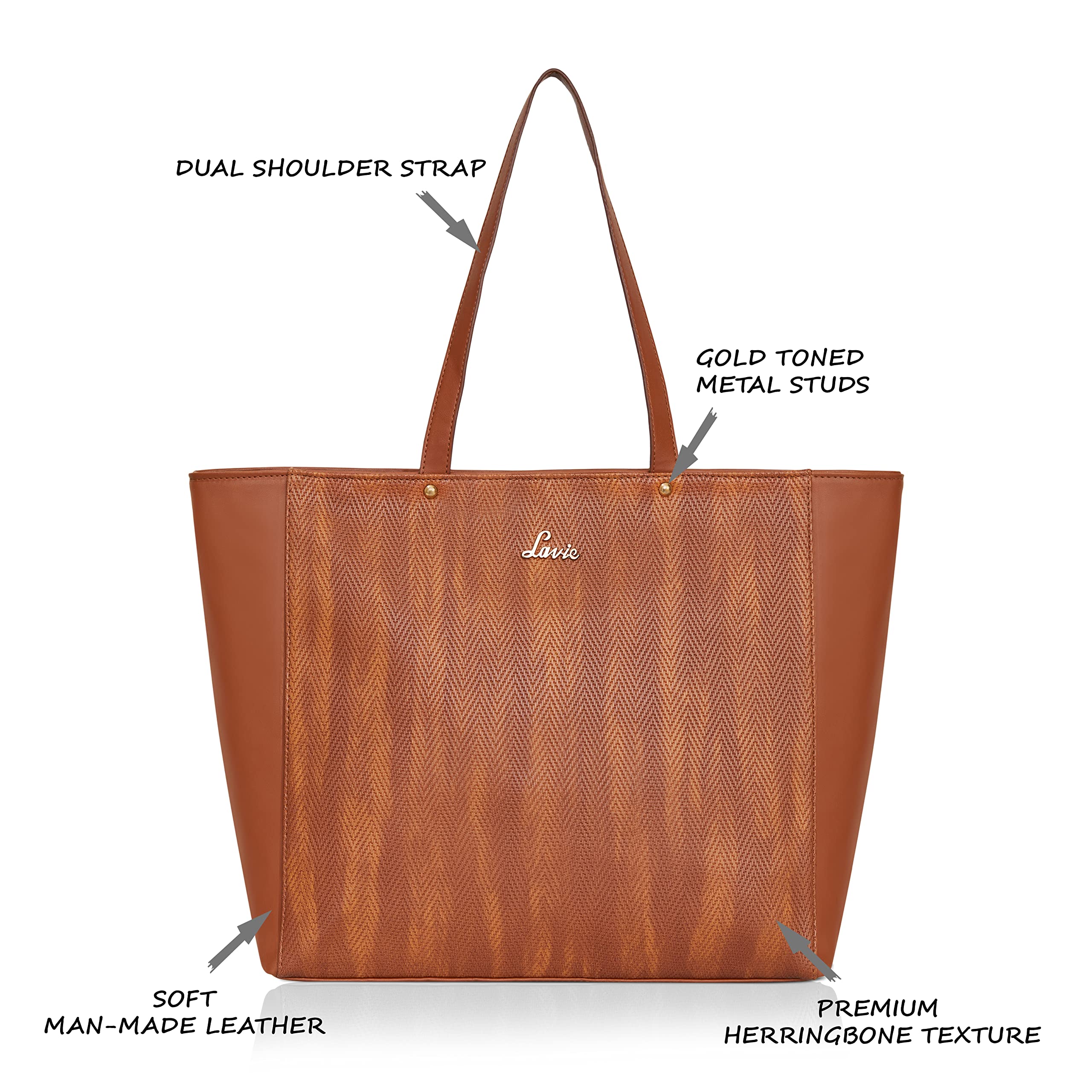 Lavie Women's Malnov Tote Handbag (Brown, Tan)