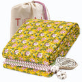 TOAIArt Premium Jaipuri Dohar | AC Blanket Summer Quilt | Hand Block Printed | 3 Layers | Reversible | 150GSM 100% Mulmul Cotton | 100% Cotton Flannel Filling | Single 60 X 90 |Pink Floral Pond Kafalo