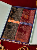 Pashmoda His and Her Gift Set of Kaani Stoles With Wooden Gift Box