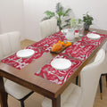 PRAKARTIK BY INDUARTS Chenille Red White Christmas Eco-Friendly Cotton Dining Rectangular Table mats - Reusable, Machine Washable, Everyday Use Red & White Placemats, Set of 6 (33x47 cm) Kafalo