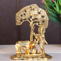 KridayKraft Kamdhenu Cow with Krishna Standing Under Tree Plying Flute Metal Statue,Krishna Murti Idol for Pooja & Decor Your Home,Office,Showpiece Figurines,Religious Idol Gift Article...