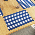 Encasa XO Dining Table Placemats, Ribbed Cotton Non-Slip Place Mats Blue Kafalo