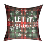 Vendola Decorative Merry Christmas Satin Cushion Cover 20 Inch x 20 Inch, Set of 5, Cusion Cover Sofa Pillow Cover Set for Home, Sofa & Living Room, Checks Print, Red, Green and White, 20X20 Inches