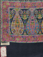 Naureen Women Pashmina Blend Kani Shawl with Paisley and Floral Border, Warm and Soft, 40x80 inch