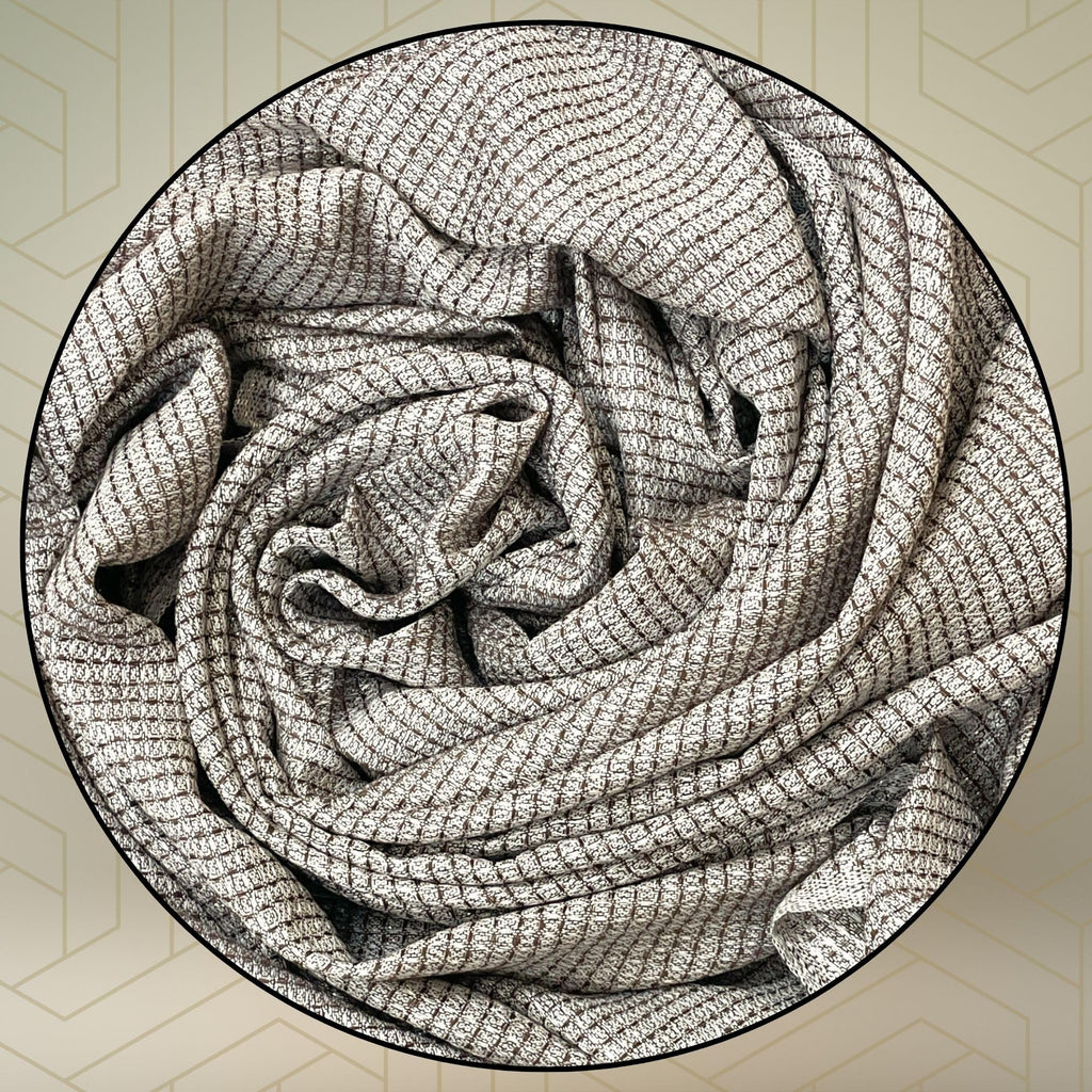 FAHABO Shimmer Woven Cotton Blend Scarf for Women – Lightweight Hijab & Stole Wrap | 73 x 29 Inches (Brown)