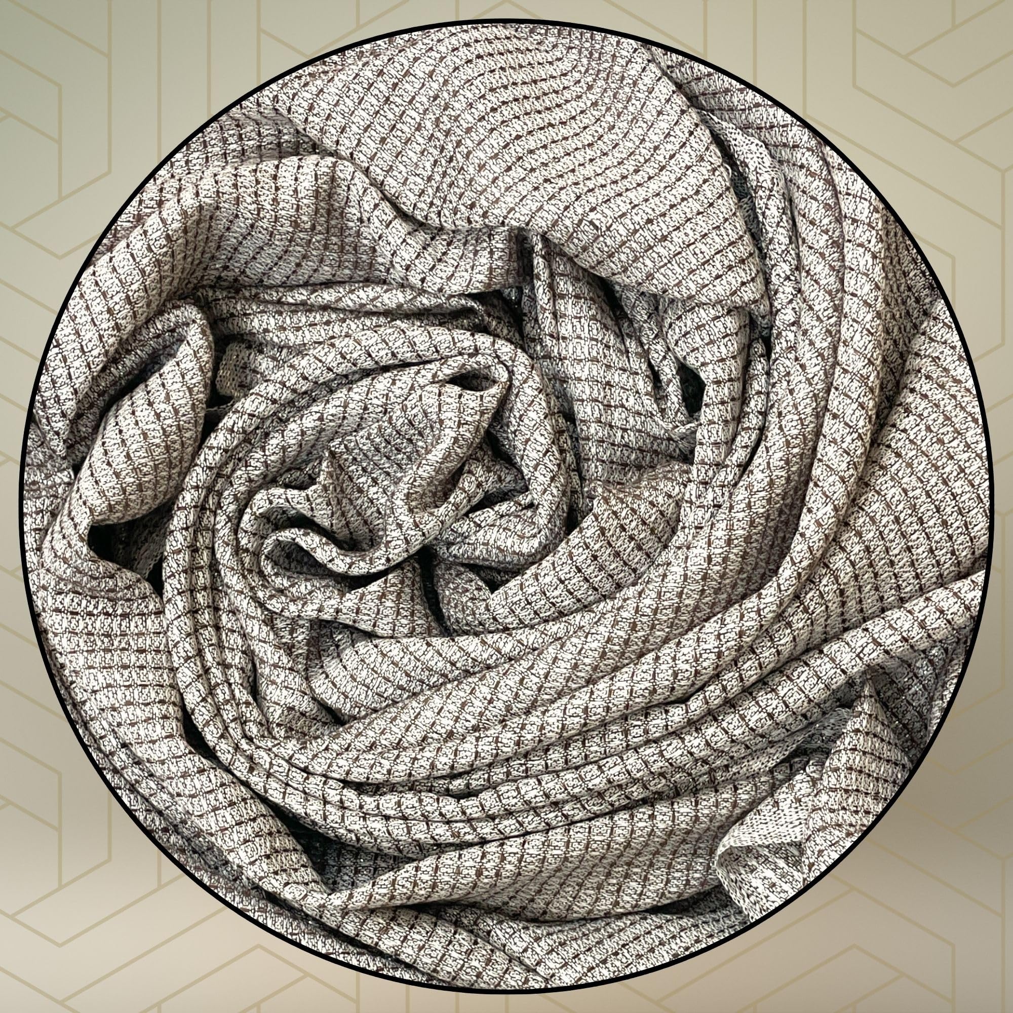 FAHABO Shimmer Woven Cotton Blend Scarf for Women – Lightweight Hijab & Stole Wrap | 73 x 29 Inches (Brown)