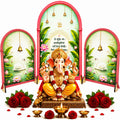 Ganpati Decoration Setup for Home, 3 Piece Freestanding Ganesh Festival Backdrop for Idol, Easy DIY Pooja Mandap Decor, Suitable for up to 12 Inches Ganpati Backdrop Stand & Home Temple