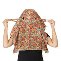 DEEPNYRA - LIVING STYLE Women's and Girl's Rayon Printed Scarf Cum Mask For Working Girls And Women (Light Grey)