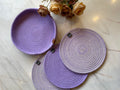 SAPROSE® Retro Polypropylene 3 Pc Round Trivet with Basket Holder, Braided Pot MAT, Side Table Mat, Machine Washable Small Place Mat for Casserole for Dining Table (9 inch Dia) Kafalo