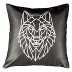 Vendola Decorative Satin Sofa Cushion Covers Set of 5, 16 inch x 16 inch, Sofa Cushion Pillow Cover, Black and White Colour, Minimalist Design, Zipper Closure (Minimalist, 16X16 Inches)