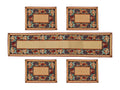 Galaxy Home Decor Dining Table 4 Table Mats with Runner(Mat 13X18 Inches and Runner 13X54 Inches) Washable Cotton Linen Mat Jacquard Fabric,Multicolor(Vegetable Design,4 Mats with Runner),X-Small Kafalo