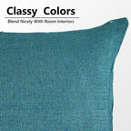 Yellow Weaves Jute Texture 250 TC Cushion Covers, 24 X 24 Inches, Blue, 1 Piece