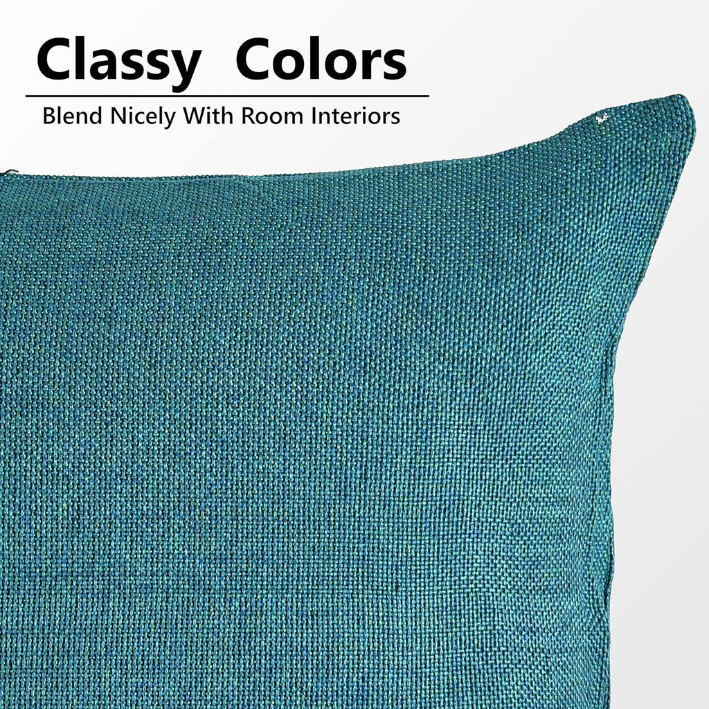 Yellow Weaves Jute Texture Cushion Covers, 12 X 12 Inches, Blue, 1 Piece, 250 TC