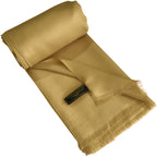 CJ Apparel Gold Brown Solid Color Fringe Design Nepalese Shawl Scarf Wrap Stole Throw Head Wrap Pashmina Hand Made in Nepal New