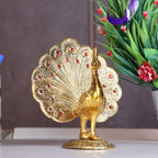 KridayKraft Peacock Metal Statue Idol Decorative Showpiece Feng Shui As Table Top Figurine for Living Room Bedroom Home Office Décor for Decoration & Gifting Purpose
