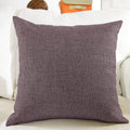 Khooti Decorative Jute Square Cushion Cover Throw Pillow Cover for Living Room Couch Diwan Single Seater Sofa, Modern Boho Medium 14 x 14 Inches / 35 x 35 cm (Colour - Wedge)(Set of 1 piece)