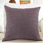 Khooti Decorative Jute Square Cushion Cover Throw Pillow Cover for Living Room Couch Diwan Single Seater Sofa, Modern Boho Medium 14 x 14 Inches / 35 x 35 cm (Colour - Wedge)(Set of 1 piece)
