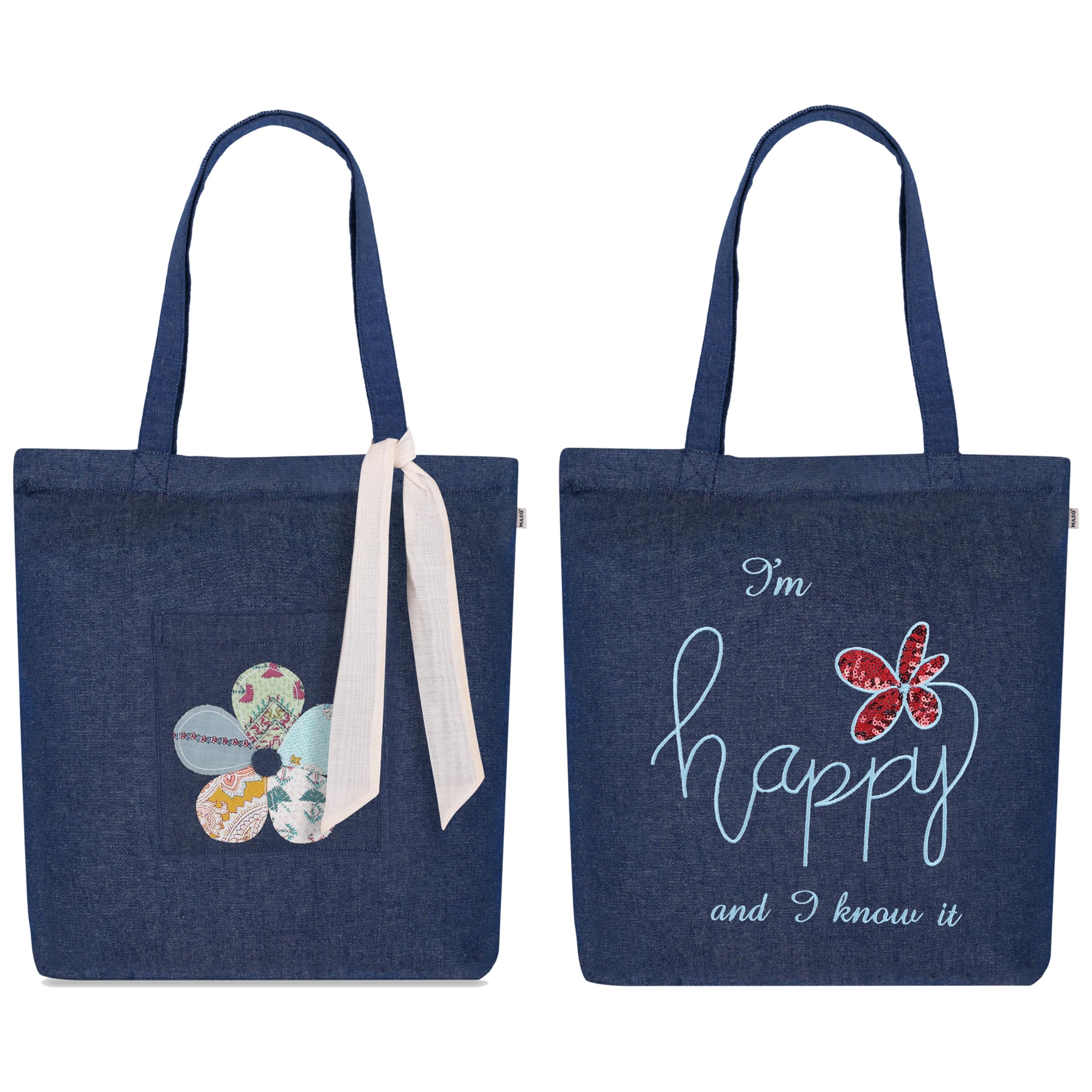 MASQ by Q-One Cute Genes Foldable Reusable Tote Bag for Women with Zip | College Bag for Girls | 100% Organic Canvas Tote for Shopping, Travel & Beach | Multi-Purpose Sturdy Bag with 15kg Capacity