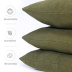 Yellow Weaves Jute Texture Cushion Covers, 12 X 12 Inches, Olive Green, Set of 5
