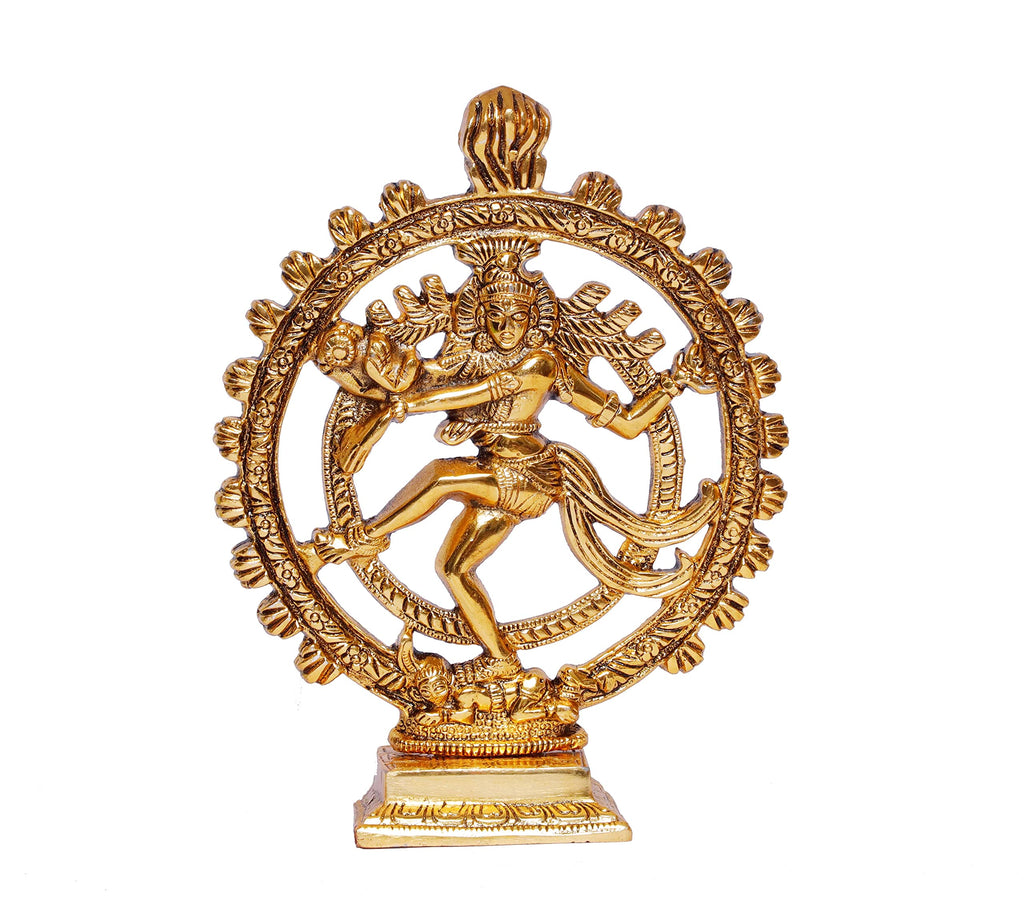 KridayKraft Metal Shiva Idol Natraj Statue for Home Decor,Gold Plated Dancing Shiva Natraja/Natrajan (Mahakal Murti) Showpiece Figurine Murti Deccoration & Gifts Article...
