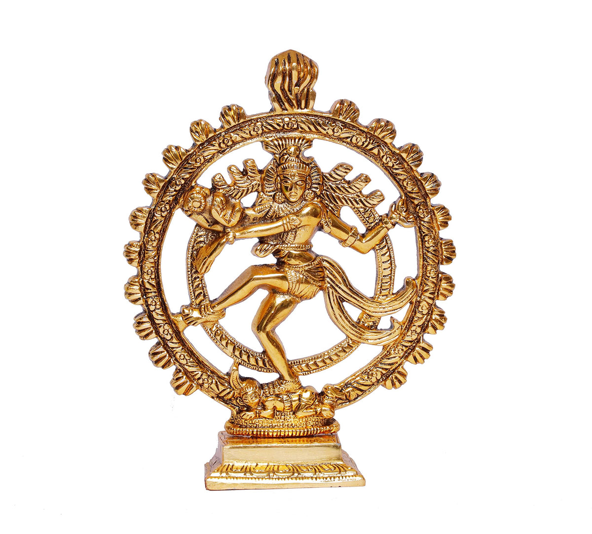 KridayKraft Metal Shiva Idol Natraj Statue for Home Decor,Gold Plated Dancing Shiva Natraja/Natrajan (Mahakal Murti) Showpiece Figurine Murti Deccoration & Gifts Article...