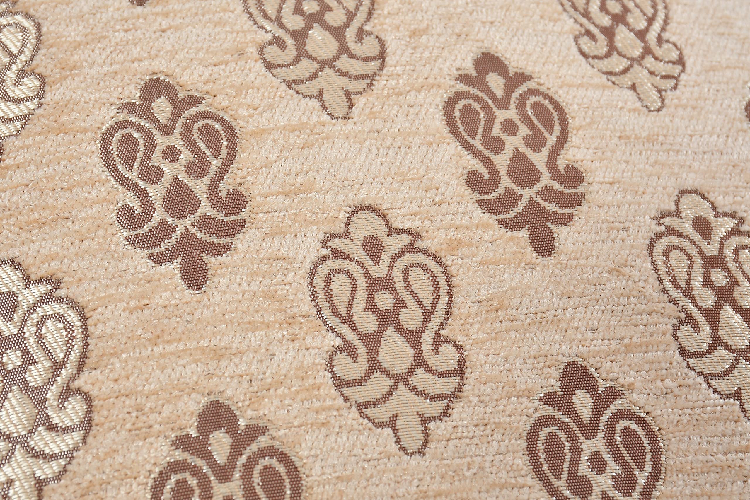 DECOMIZER Jacquard Geomteric Cushion Covers 16 inch x 16 inch Set of 5 Ethnic Motifs Cushion Covers,Design- Ambi,Color- Beige