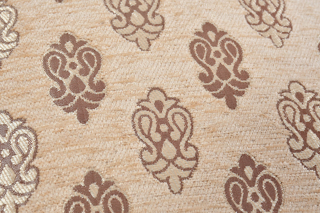 DECOMIZER Jacquard Geomteric Cushion Covers 24 inch x 24 inch Set of 5 Ethnic Motifs Cushion Covers,Design- Ambi,Color- Beige