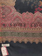 Naureen Women Faux Pashmina Kani Shawl, Floral Artwork, Warm and Soft, 40x80 inch
