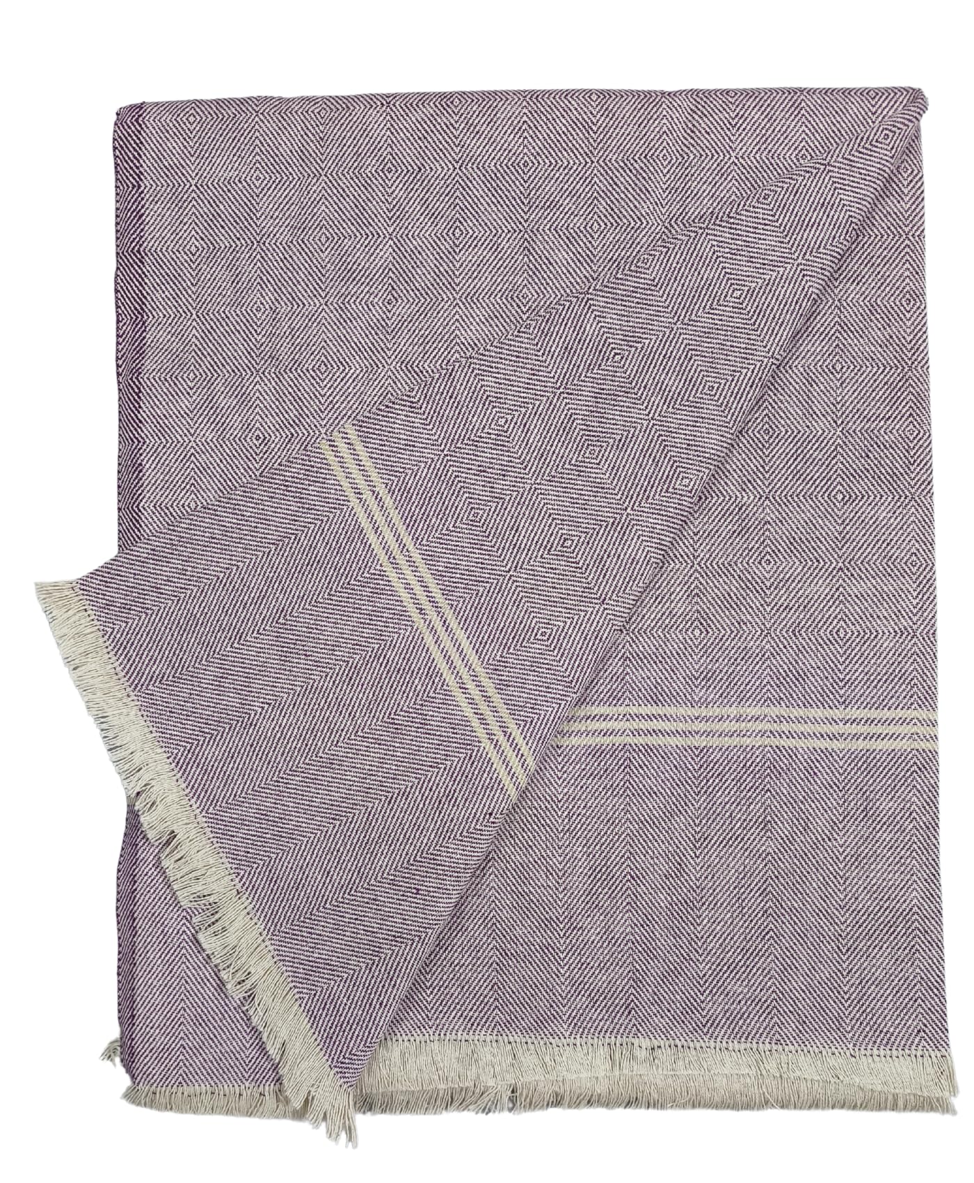 Arvore 100% Hand Woven Thick and Heavy Cotton Soft Beautiful Khes/Comforter/Chadar/Single AC Blanket, Set of 1 Pc, Size- 250cm X 135cm (Pink) Kafalo