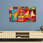 VIBECRAFTS Celebration Onam Festival 5 Pieces Canvas Wall Painting For Home | Office | Living Room | Gift (PTVC5Pcs4_8515)