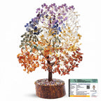 Axilla 500 Beads 7 Chakra Crystal Tree of Life for Positive Energy | Big Size Natural Healing Gemstone Money Tree | Showpiece for Home Decor, Living Room & Office Desk | Feng Shui Luck (Multicolor)