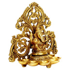 Svarup Brass Ganesh Diya with 6 Slots: Ideal for Aarti, Puja Room, Wall Hanging, Home Decor, Gift, Deepak, Oil Lamp, Showpiece, Feng Shui, and Diwali