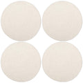 Encasa XO Round Ribbed Cotton Dining Table Mats, Heat Resistant Off White Kafalo